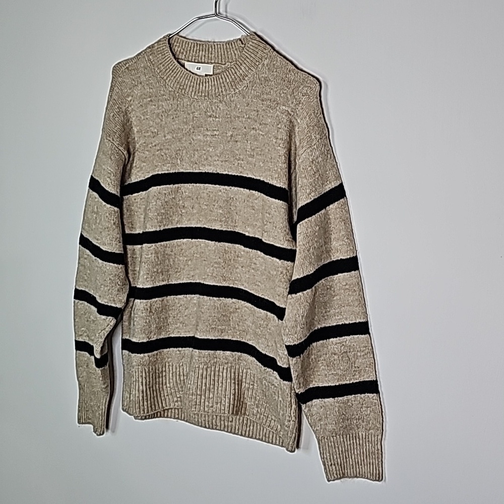 H&M XS tan and black striped sweater - Picture 2 of 7